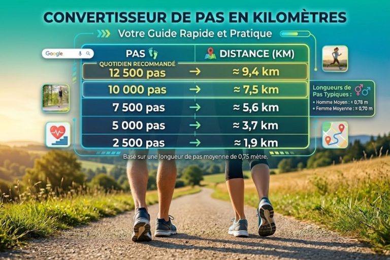 nombre de pas en km